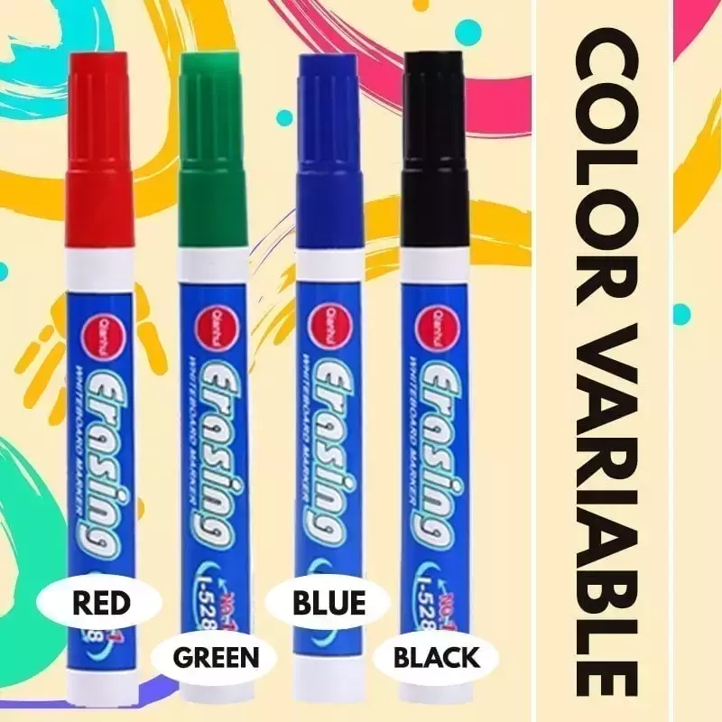 마법의 워터 페인팅 화이트 보드 펜, 4 가지 색상, PVC, 무독성, 지울 수 있는 컬러 마커펜, 워터 기반 드라이 지우기, 칠판 펜