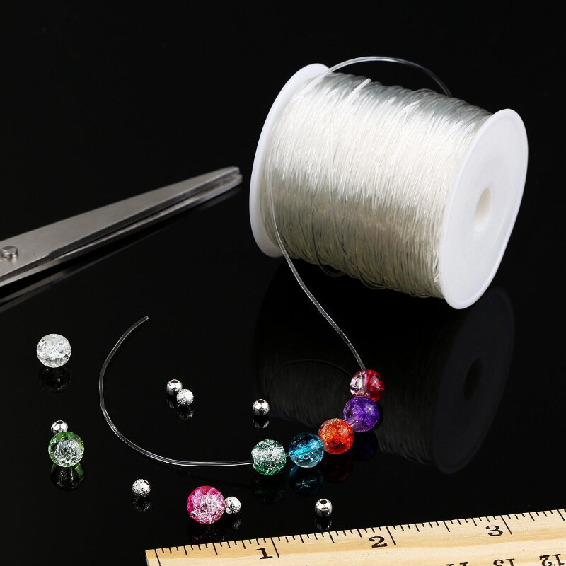 100M TPU Crystal DIY perline corde elastiche linea elastica 0.5-1.5MM accessori forniture per la creazione di gioielli filo di perline filo