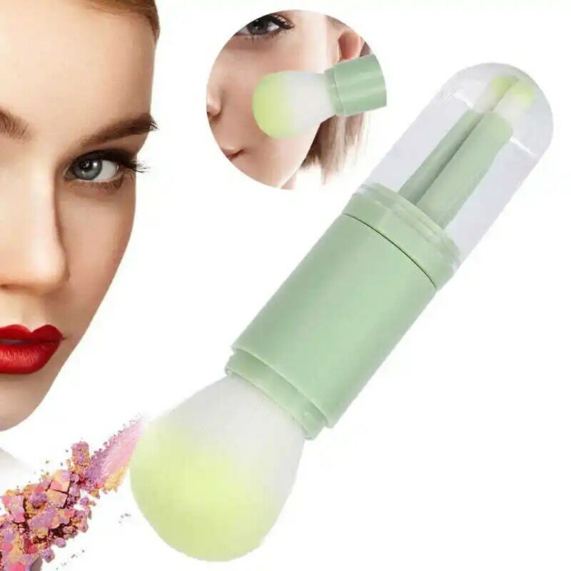 Eyeshadow Brush Makeup Brush Set Portable 4 in 1 Telescopic Fluffy Exquisite for Girls for Daily Use