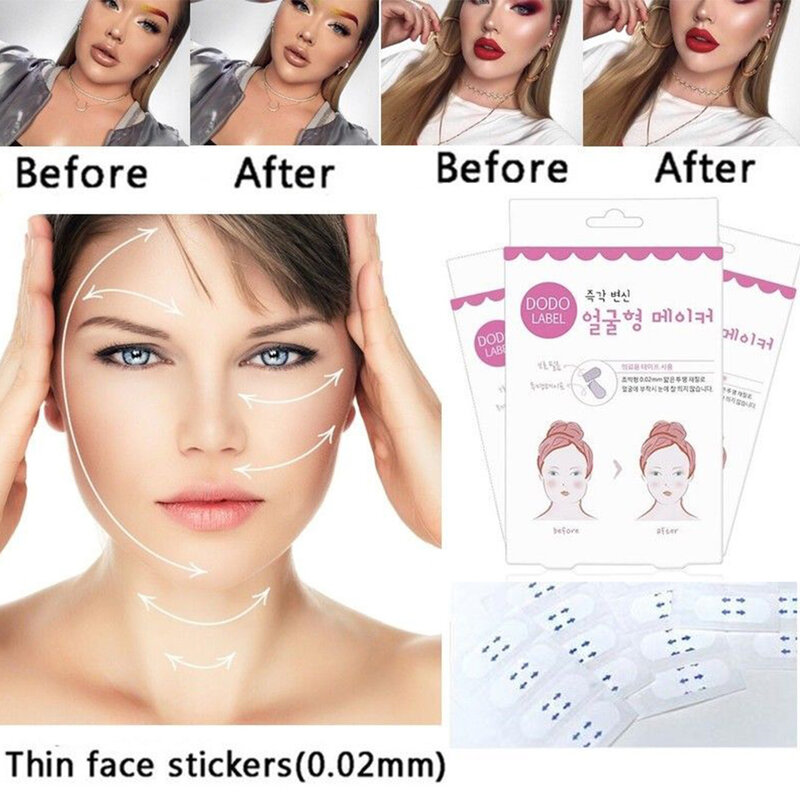 Onzichtbare Dunne Gezicht Stickers V-Vorm Facial Lijn Rimpel Verzakking Skinface Lift Up Snelle Chin Plakband Face Lift gereedschap Care