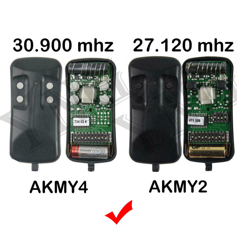 ALLMATIC รีโมทคอนโทรลประตูโรงรถ26.995MHz 27.120MHz 30.875MHz 40.685MHz สำหรับ ALLMATIC AKMY2 AKMY4 AKMY2r รีโมทคอนโทรล