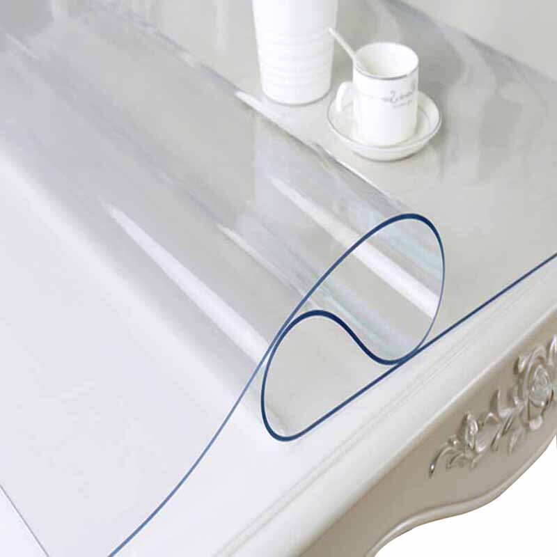Weiche Glas Tisch Matte 1mm PVC Transparent Tischdecke Wasserdichte Rechteckigen Tisch Abdeckung Pad Küche Öl-Proof Tisch Matte