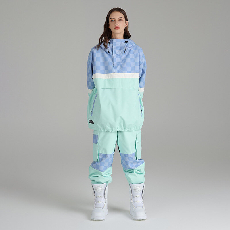 SEARIPE Ski Suit Set Women Men Thermal Clothing Windbreaker Waterproof Winter Warm Outdoor Jacket Snowboard Coats Trousers