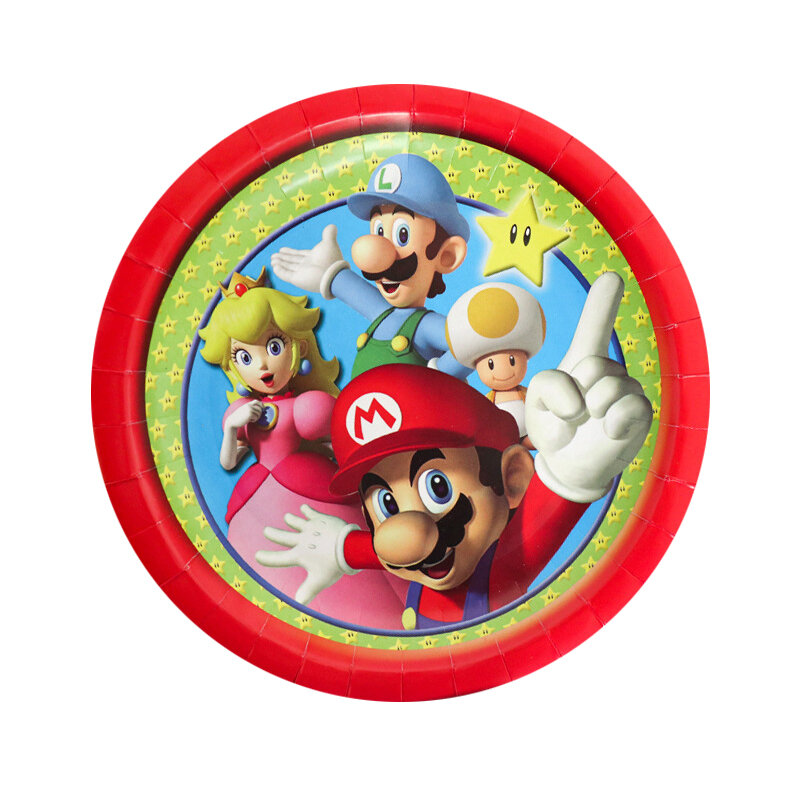 день рождения Super Marios Bro украсить бумажные стаканы с панелью скатертью торт шарик мальчик шарик душевые принадлежности