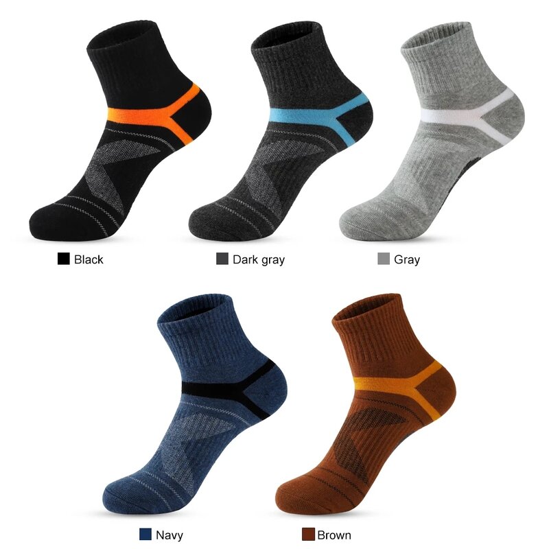 Calcetines deportivos de algodón para hombre, calcetín de alta calidad, transpirable, informal, para correr, color negro, par/lote, 5 EU40-44