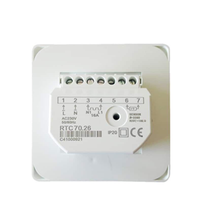 Kabel Lantai, Penghangat Lantai Listrik Panas Manual Kamar Termostat Kabel Lantai Hangat 220V 16A Pengontrol Temperatur