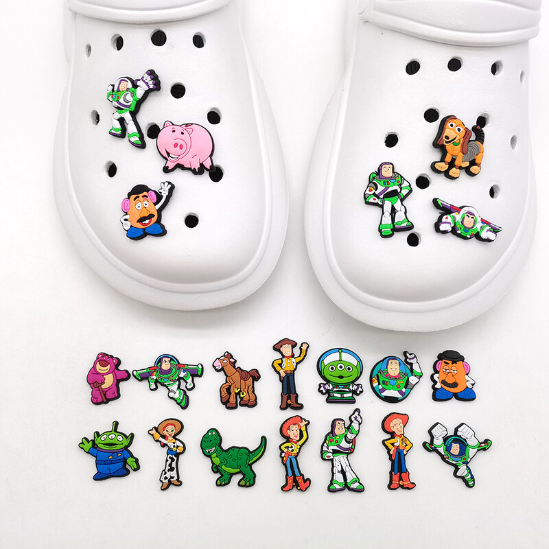 20ชิ้น/เซ็ตภาพยนตร์การ์ตูน PVC Croc Charms JIBZ Aksesoris Sepatu Diy Disney รองเท้าแตะสวนรองเท้า Charms ตกแต่งเด็กของขวัญ