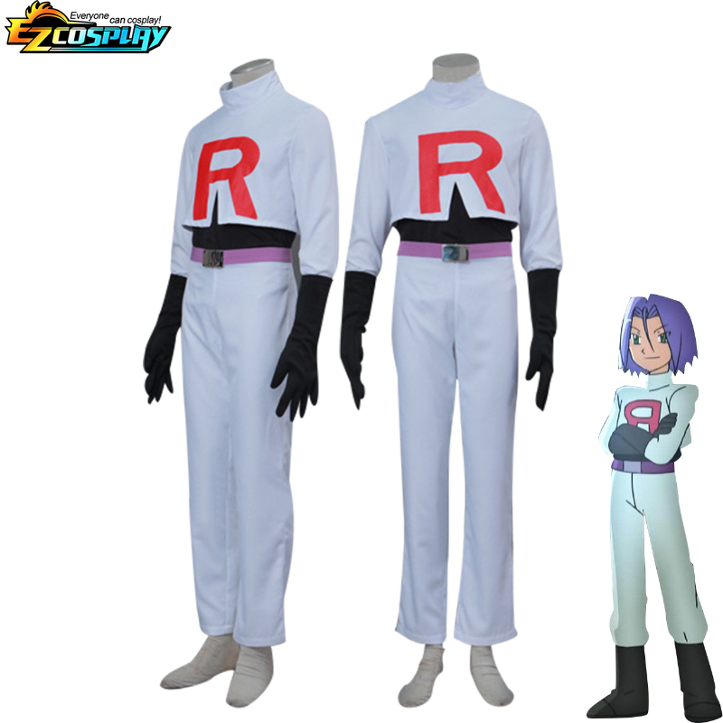 Anime Team Rocket Jessie Musashi James Kojirou Halloween Cosplay Costume Full Set Game Anime Accessories For Unisex Adult