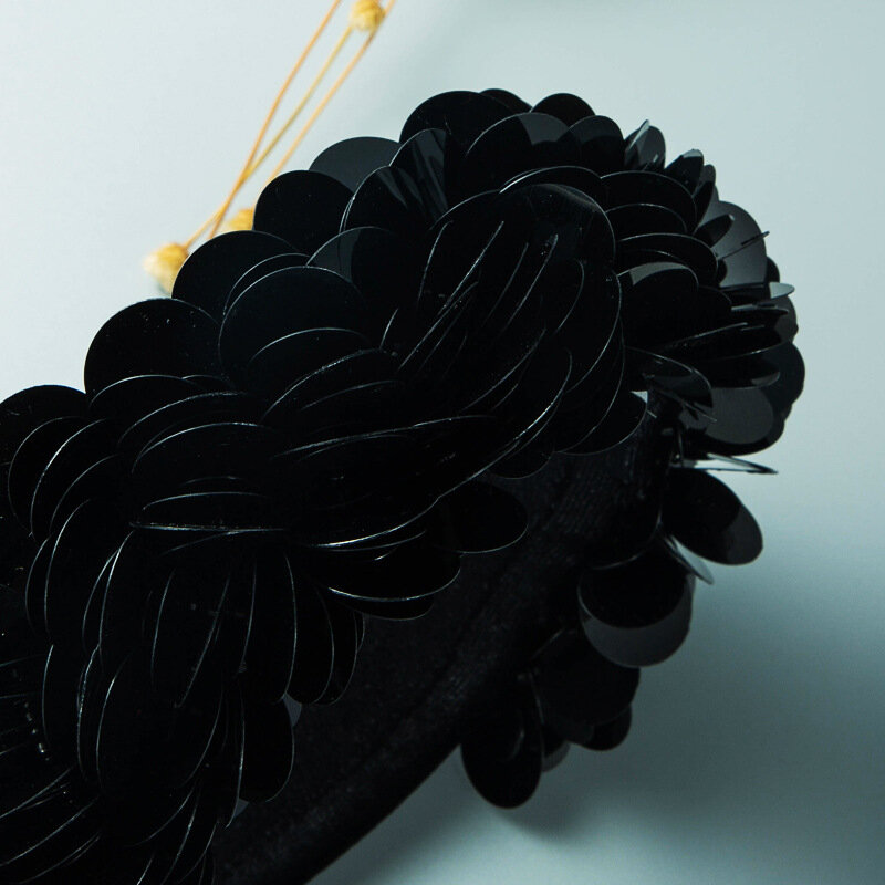 Arco do cabelo europeu e americano moda lantejoulas cabelo hoop feminino escuro vento tridimensional esponja acessórios de cabelo