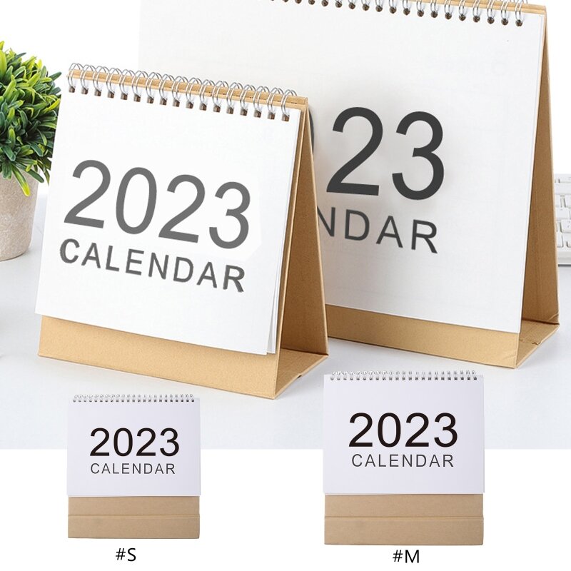 2022-2023 Simple Desktop Calendar English Coil Daily Monthly Planner Schedule Yearly Agenda Organizer Home Office