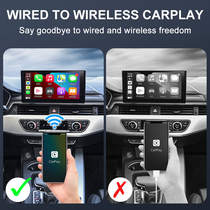 Carlinkit 4.0 Draadloze Android Auto Carplay Adapter Carplay Dongle Auto Aansluiten Voor Volkswagen Toyota Honda Audi Benz Mazd