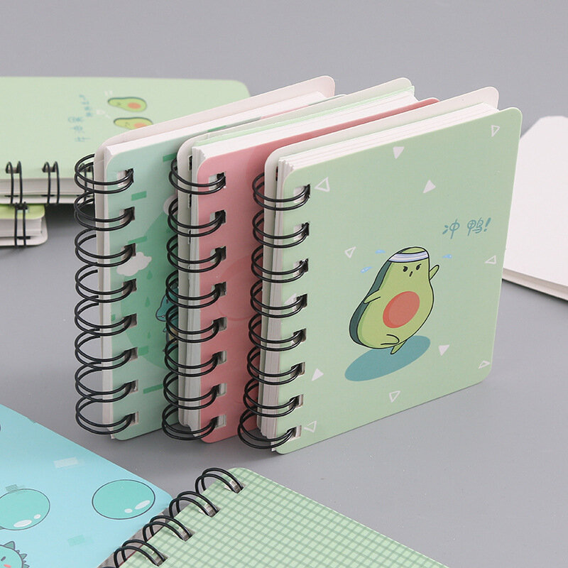 80Page koreański A7 Rollover cewka Notebook Student przenośny Mini PocketBook Cartoon notatnik biuro szkolne czasopisma Kawaii