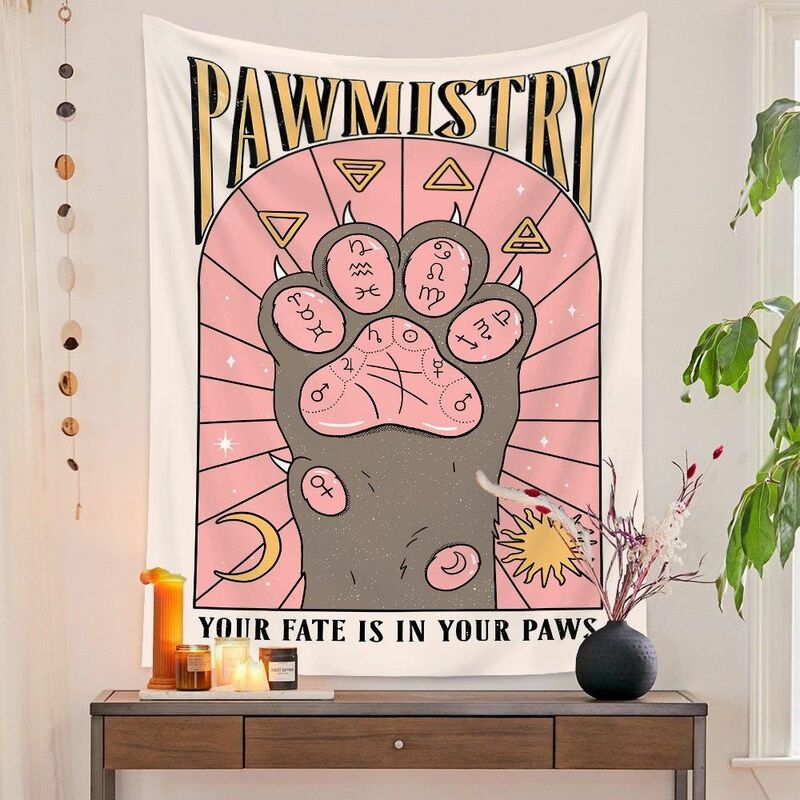 Gato tarot tapeçaria tapeçaria tapiz hippie tapiz psicodélico tapeçaria decoração do quarto bonito boêmio meninas casa