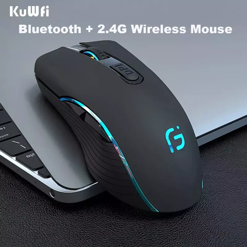 Мышь Компьютерная KuWFi 2 в 1, Bluetooth 4,0 + 2,4 ГГц, 2400DPI