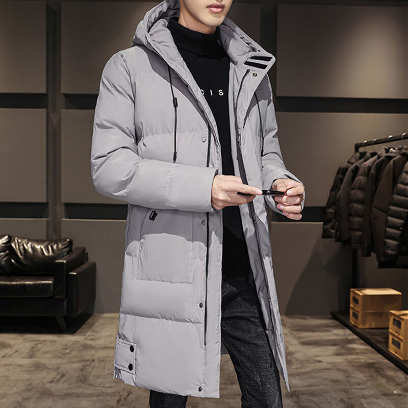 M-8XL tamanho masculino inverno parka masculino casual longo jaqueta moda masculina grosso casaco aquecido casacos de algodão casacos quentes nz127