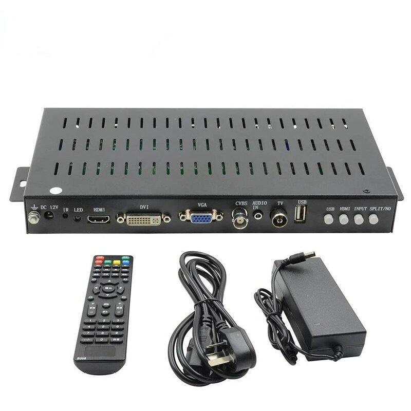 وحدة تحكم الفيديو الجدارية العمودية لعرض 2/3/4 بورتريه 1x4 1x3 1x2 2x2 تدوير 90 درجة HDMI/DVI/VGA/CVBS/TV/USB
