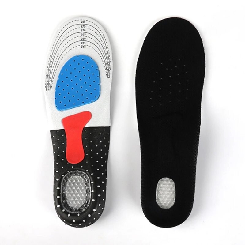 Men Cuttable Sneaker Insoles EVA Silicone Breathable Cushioning Arch Support Running Sport Shoe Inserts Sweat Absorption Pads