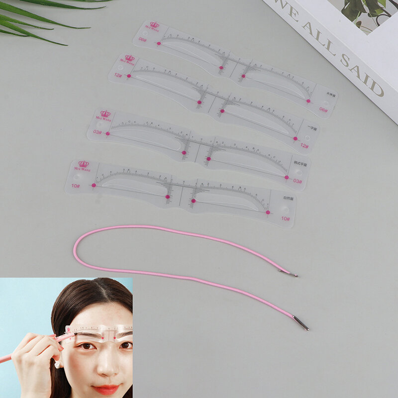 12Pcs/Set One-Pieces Eyebrow Shape Set Portable Plastic Eyebrow Stencil Card For Women Thrush Model Eye Brow Drawing Tools
