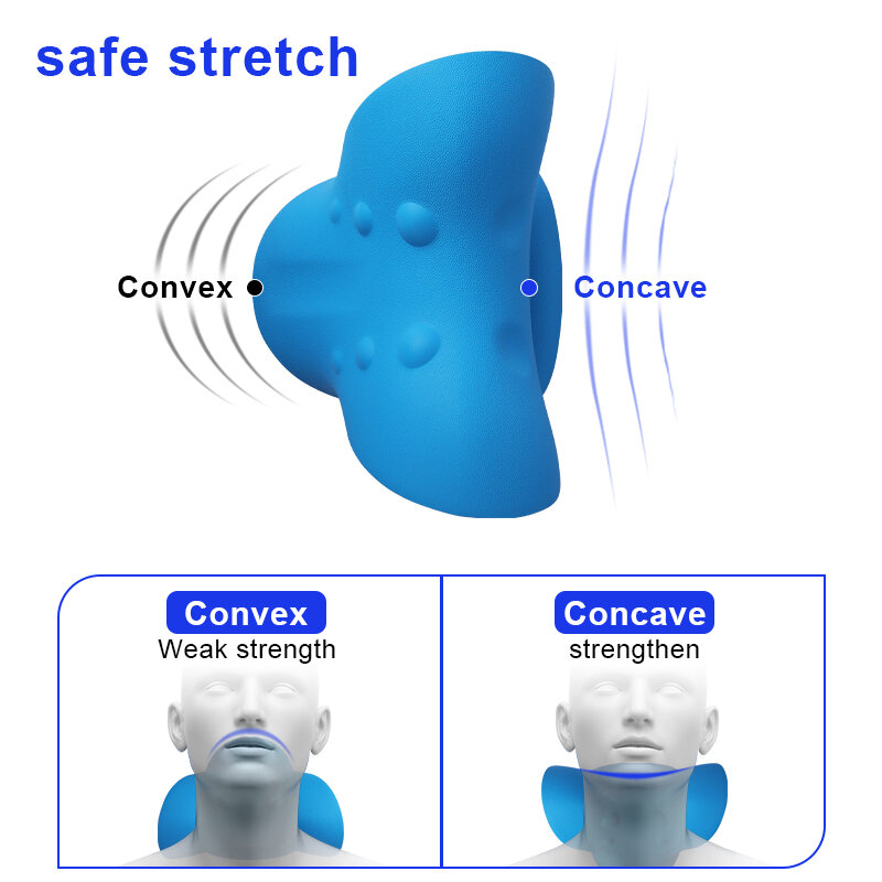 Neck Shoulder Stretcher Soothing Corrector Relaxer Cervical Chiropractic Traction Device Orthopedic Shiatsu Pillow Massager Gift