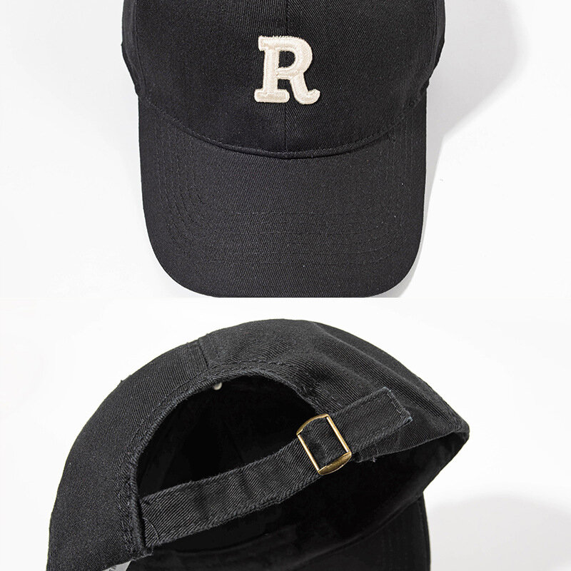 男性と女性のための野球帽,「r」文字のユニセックスコットンハット,ヒップホップスタイル,カジュアル,ユニセックス