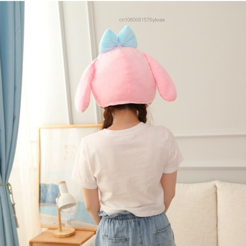 Sanrio My Melody Cap Funny Toy Cartoon Kawaii Kuromi Plush Hat Toys Cosplay Costume Party PropNovelty Halloween Gifts Adult Kids