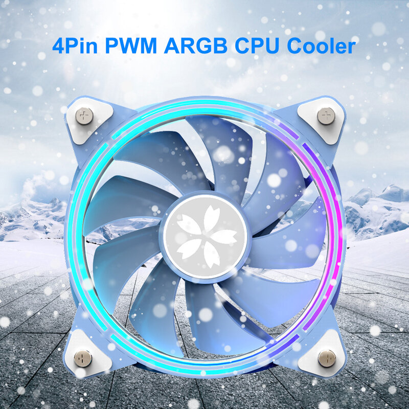 120mm 1800RPM ARGB ventola di raffreddamento CPU Cooler PC radiatore silenzioso CPU ventola di raffreddamento 4 Pin PWM PC Case ventola dissipatore di calore