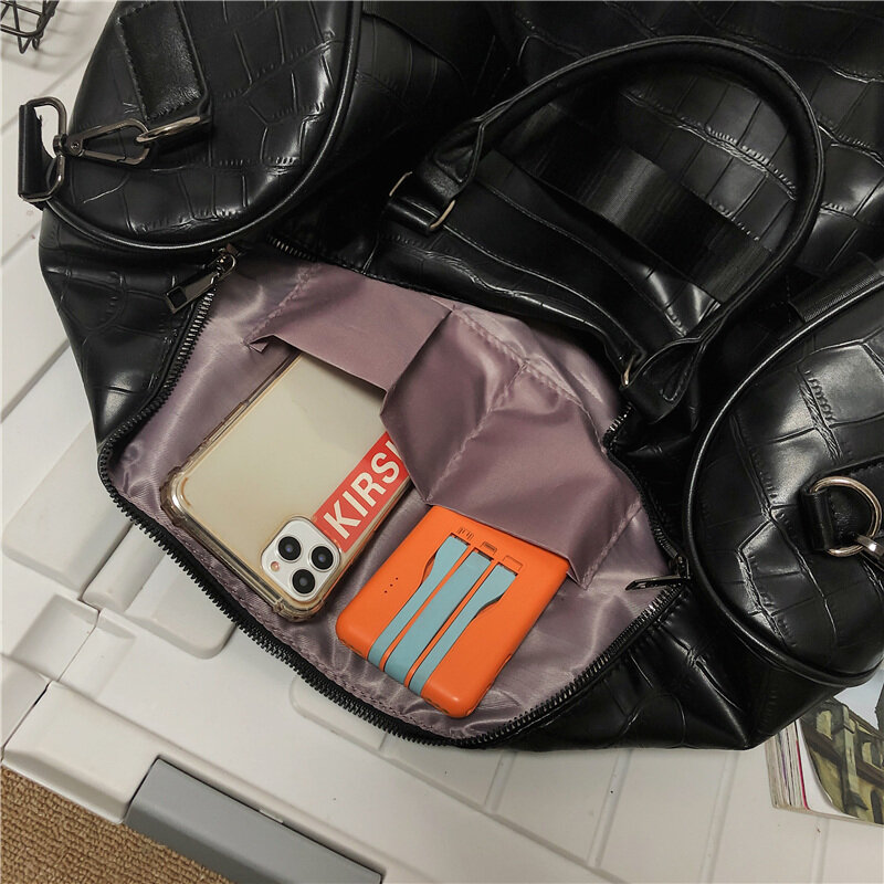 YILIAN-고감도 여행 가방 남녀 공용, 휴대용 대용량 부드러운 가죽 단거리 저장 가방 스포츠 피트니스 가방