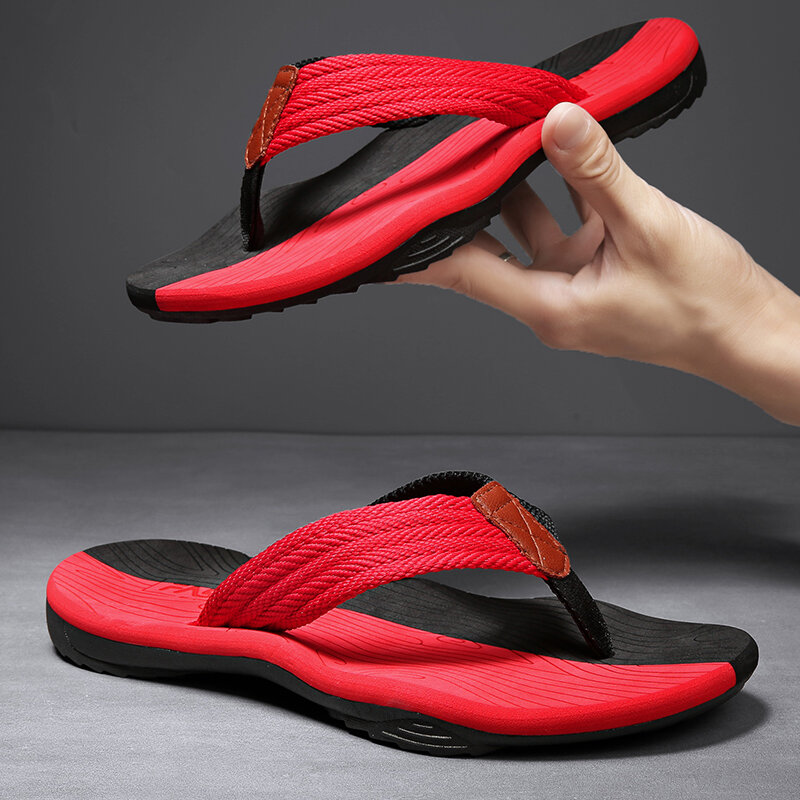 JIEMIAO High Quality Men's Slippers Lightweight Soft Flip Flops Summer Slippers Outdoor Men Casual Breathable Beach Slippers