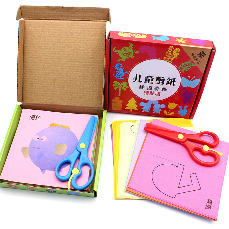 96 stücke Papier Schneiden für Kinder Farbe handgemachte origami Vorschule Geschenke DIY lernen spielzeug für kinder pädagogisches spielzeug baby spielzeug