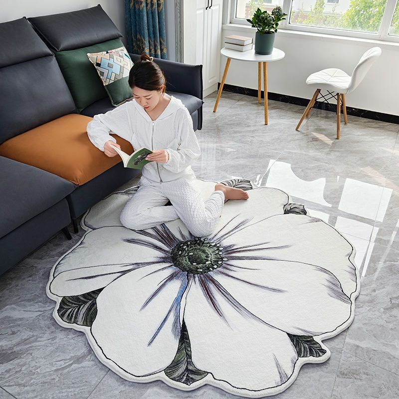 Europäischen Stil Wohnzimmer Teppiche Weiß Blume Schlafzimmer Teppiche Boden-beständig Lamm Kaschmir Boden Matte Wolle Blume Teppich Bad matte