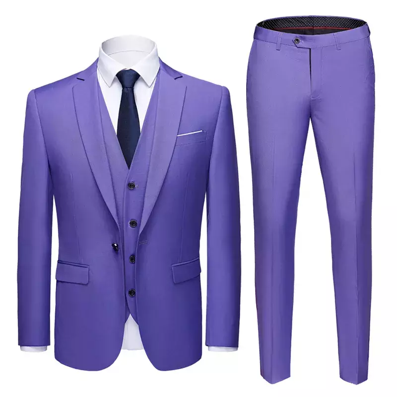 (Marynarka + spodnie + kamizelka) 2021 high-end niestandardowy biznes prom mężczyźni garnitur garnitur męska casual smoking ślubny sukienka męska 3 sztuka garnitur