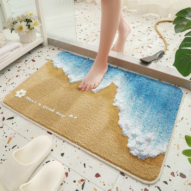 Household Bathroom Floor Mat Wool Rugs for Bedroom Entrance Mat Doormat Bath Mat Water Absorption Outdoor Carpet Thickened Mat