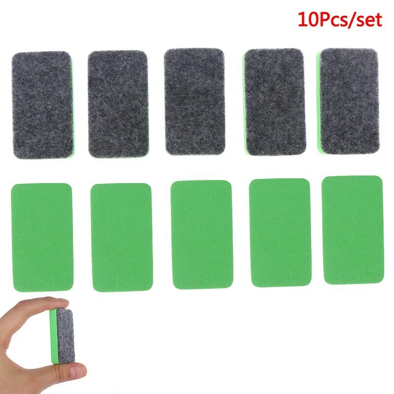 10Pcs สีเขียว + ขนาดเล็กสีดำ Felt ผ้าไวท์บอร์ดยางลบลบปากกา Board Kid Marker โรงเรียน Office Home