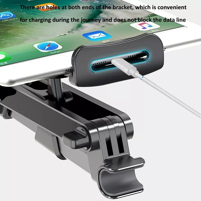 Dudukan Tablet Berputar 360 Derajat untuk iPad Dudukan Ponsel Bantal Mobil Dudukan Tablet Tempat Duduk Belakang Braket Dudukan Sandaran Kepala 5-11 Inci