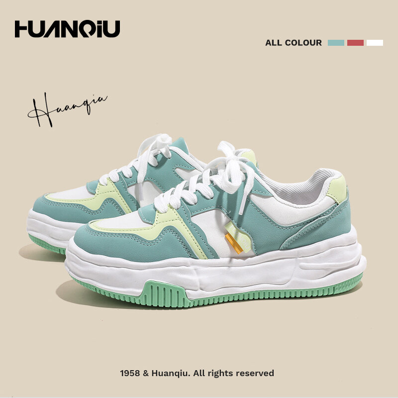 HUANQIU 2022 новая нишевая дизайнерская стильная обувь на подошве Женская универсальная цветная контрастная модная спортивная обувь для скейта ...