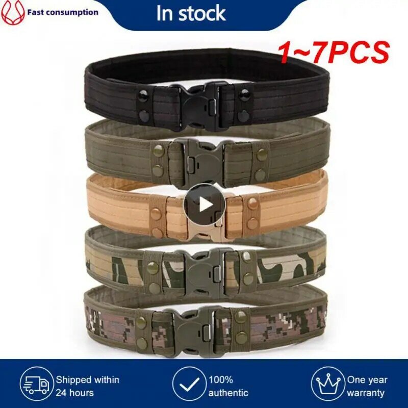 1~7PCS Quick Release Military Tactical Belt Army Style Combat Belts Fashion Men Camouflage Canvas Waistband Outdoor Hunting