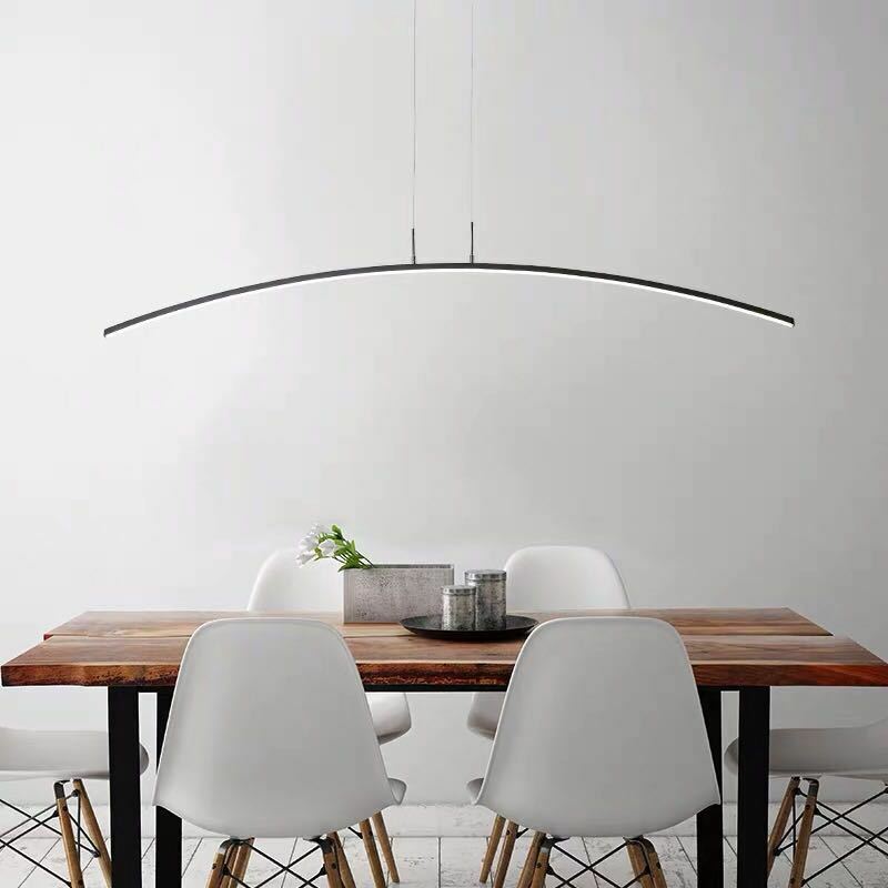 Lampu Gantung Ruang Makan Sederhana Modern Kreatif Kepribadian Kantor Studio Lampu Bar Ruang Tamu Lampu Strip Led