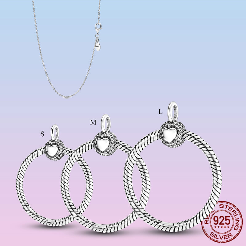 Minimalisme 925 Perak Murni O Liontin O Jimat Cocok Asli Pandora Kalung DIY untuk Wanita Perhiasan Hadiah Ulang Tahun