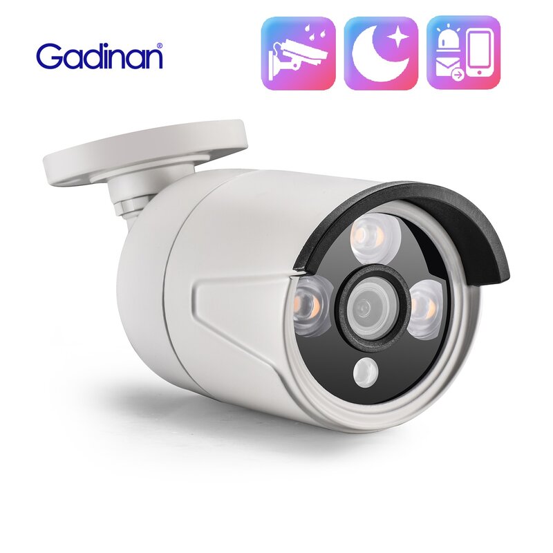 Gadinan-cámara IP de 4MP y 5MP, cámara protección seguridad para el hogar, alojamiento metálico a prueba de agua al aire libre, HD, H.265 + POE Video vigilancia