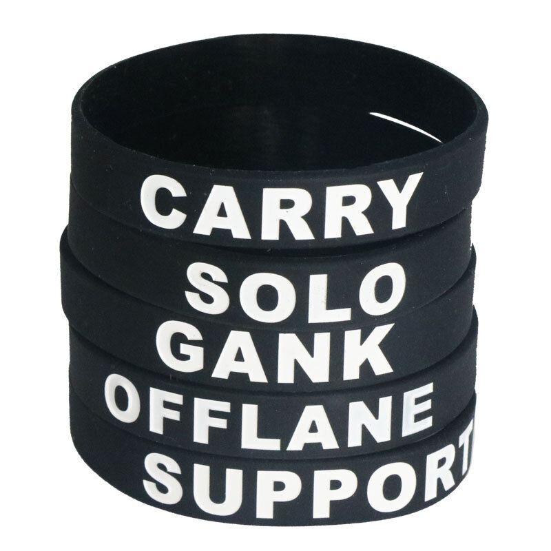 1 gra komputerowa DOTA2 CARRY SOLO GANK wsparcie OFFLANE silikonowa bransoletka opaski sportowe gumowe bransoletki i bransoletki mężczyzn biżuteria SH008