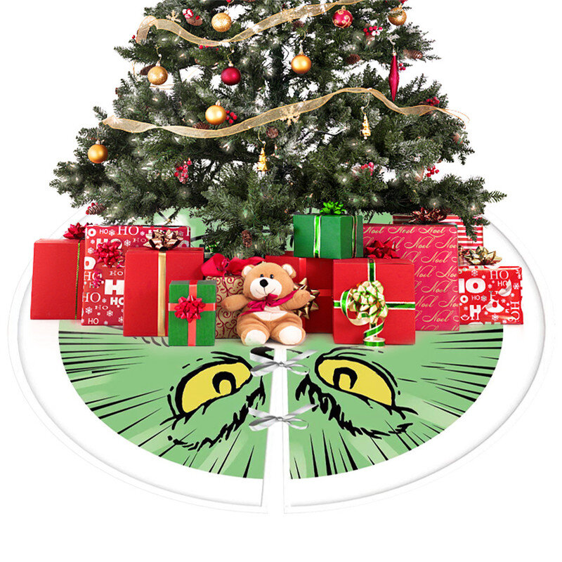크리스마스 트리 치마 장식, 90CM, 크리스마스 만화 인형 나무 치마, 크리스마스 하단 앞치마 드레스, 크리스마스 장식, 나비 다드