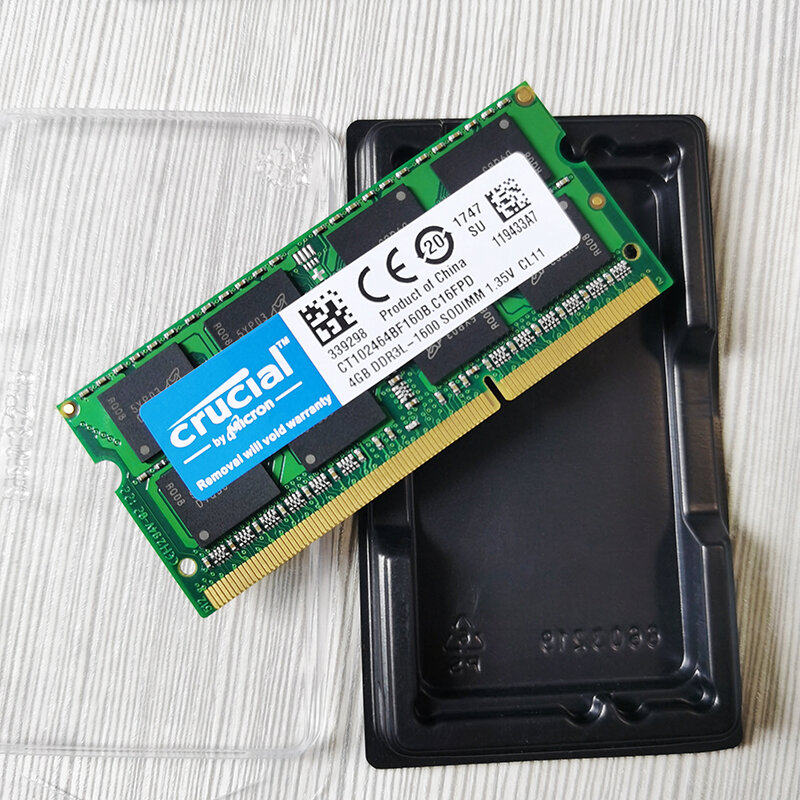 Crucial DDR3L 4GB 8GB 16GB PC3 8500 10600 12800 1066 1333 1600 MHZ 1.35V 1.5V 204PIN Memory Latpop ram SODIMM Memori DDR3 RAM