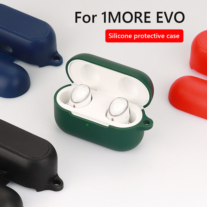 1MORE EVO 360 용 실리콘 이어폰 보호 케이스, 모두 포함된 충격 방지 이어폰 케이스, 후크 포함