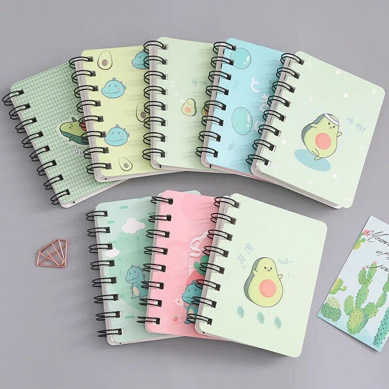 80 página coreano a7 bobina rollover caderno estudante portátil mini bolso dos desenhos animados bloco de notas material escolar escritório diários kawaii