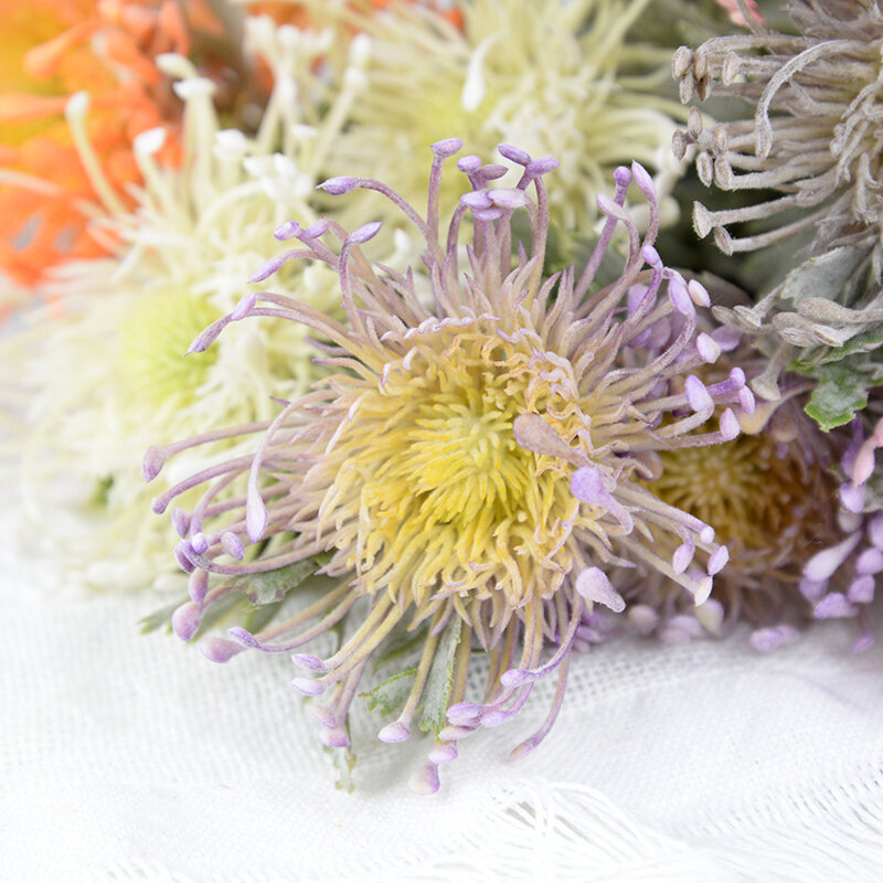 Flores artificiales de 37cm, garra de cangrejo, 2 ramas, fiesta, hogar, sala de estar, jarrón, arreglo, decoración de boda, flor falsa