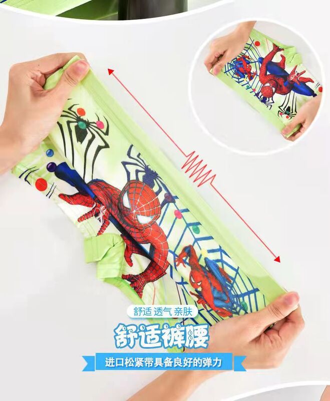 Calzoncillos de Spiderman para niños, ropa interior de algodón con dibujos animados de Los Vengadores, 4 piezas