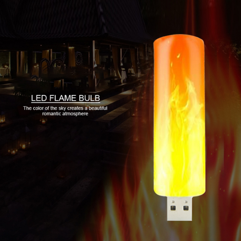 10 Buah USB Lampu Api LED Simulasi Nyala Lampu Malam USB Pencahayaan Portabel untuk Rumah Kreatif Dekorasi Ruangan Mini Lampu Suasana Hati