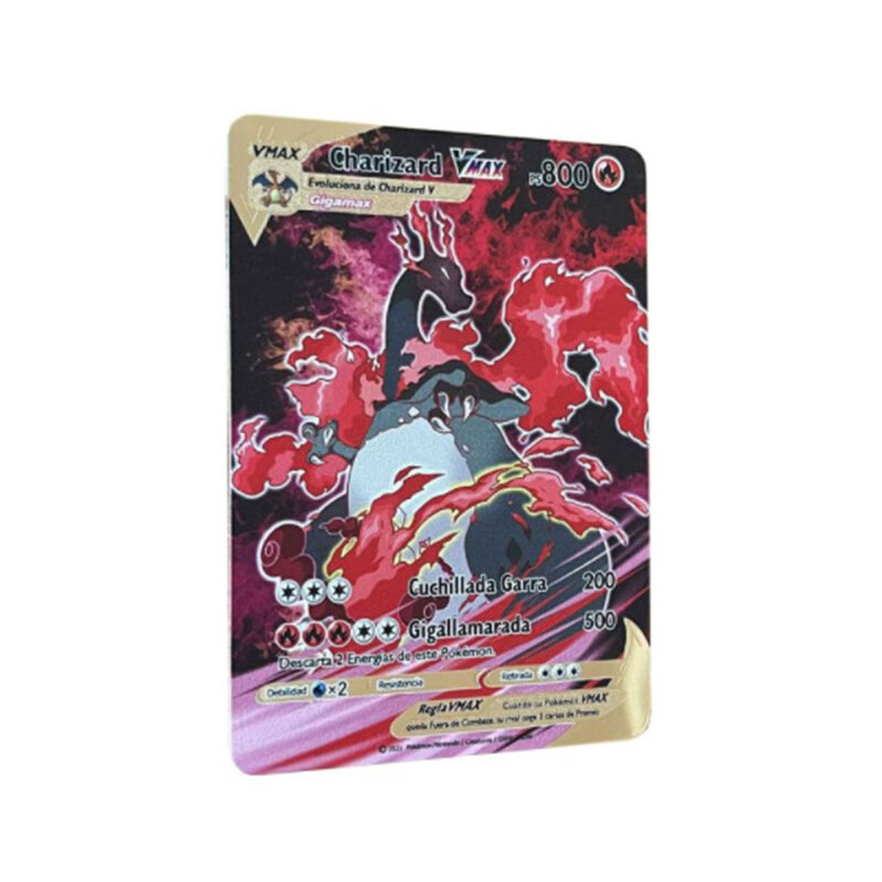 Pokemon Pikachu Metal Cards Vmax English Mewtwo Charizard Blastoise Eevee Collection Card Toys Gifts For Children
