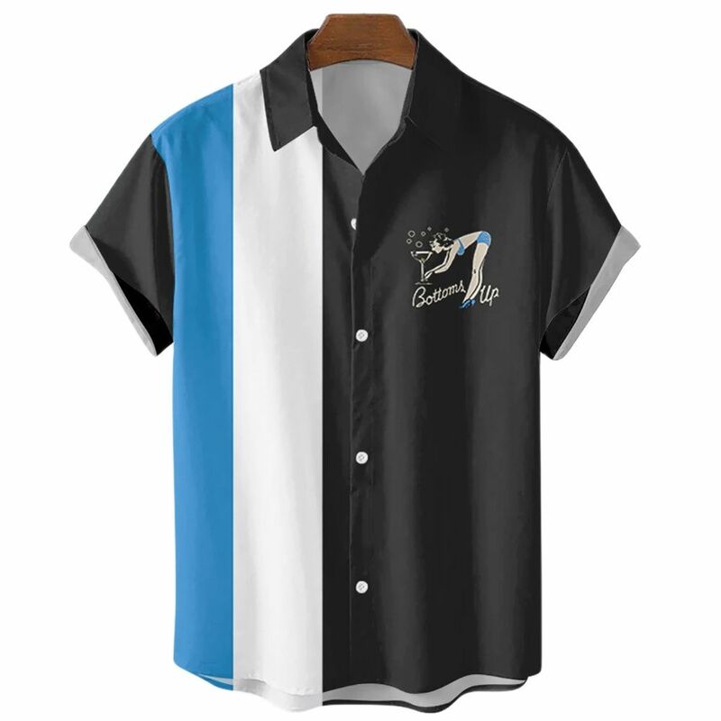 Nieuwe Hawaiian Shirts Voor Mannen Casual Button Down Korte Mouw Unisex Gestreepte 3D Print Zomer Strand Shirts Europese Maat S om 5XL