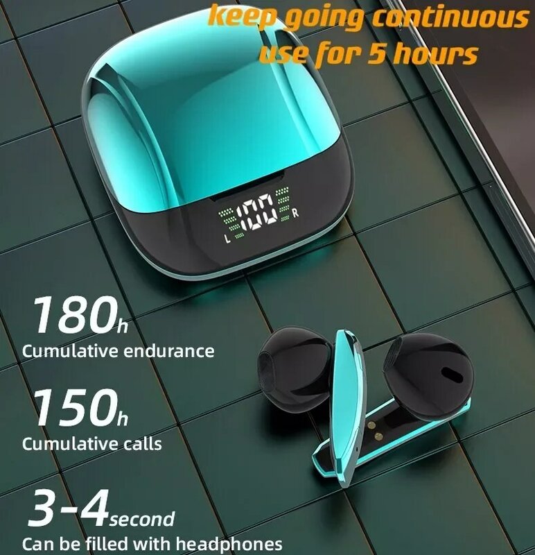 Tws fone 5.0 bluetooth-compatível fones de ouvido estéreo jogo esportes auriculares à prova dwireless água sem fio fones de ouvido com microfone para telefones